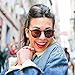 Retro Horn Rimmed Keyhole Nose Bridge P3 Round Sunglasses 49mm (Matte Orange/Green)
