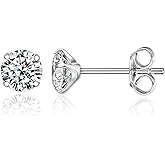 Limerencia G23 Pure Titanium Earrings F136 Implant Grade Titanium Studs 20G Hypoallergenic Round Cubic Zirconia/Princess-Cut/Square/Ball Earrings for Women Men Sensitive Ears