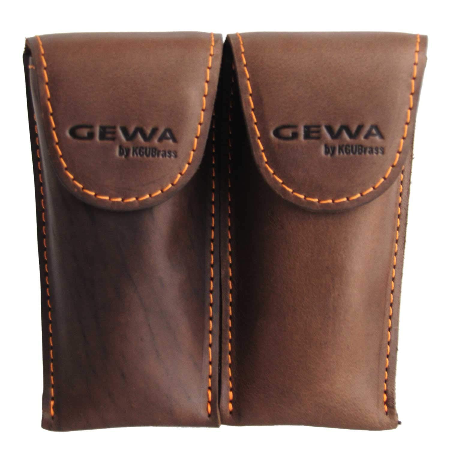 GEWA Mundstücktasche Crazy Horse Trompete braun für 2 Mundstücke