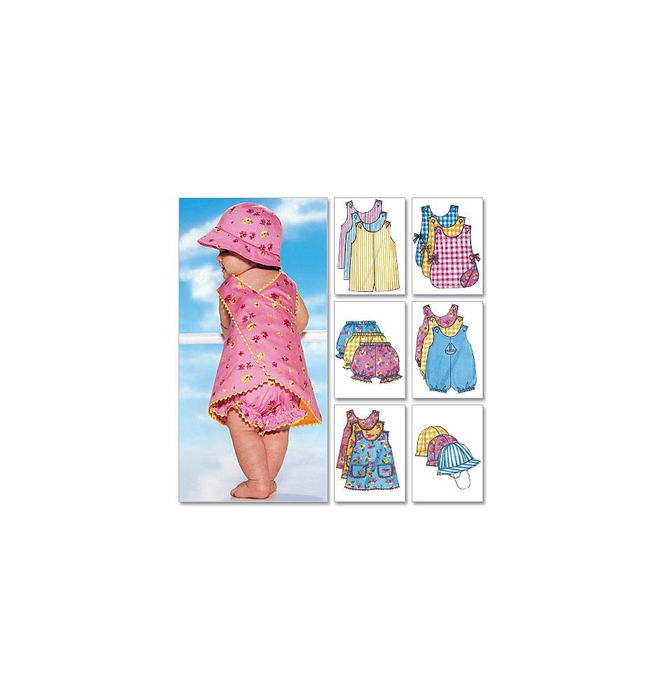 Butterick Patterns B5625 Size Large L-XL Infants Romper Jumper Panties and Hat, Pack of 1, White