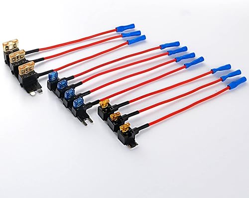 Lighting & Electrical - Nilight - 50040R 12V Car Add-a-Circuit Fuse Adapter with Standard and Mini TAP Profile TAP Blade Fuse for Cars Trucks Boats, 10 Pack Fuse Holder-3 types, 2 Years Warranty,Blue, Red, Black