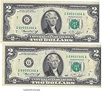 Two Dollar Bills 1976 (2 Notes) - Rare Bicentennial 1976 $2 Bills in Collectible Currency Holder (Varying Condition)