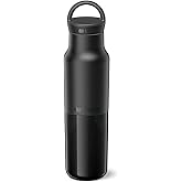Klean Kanteen Rise Classic Insulated Water Bottle - Keeps Drinks Cold for 42 Hours - Stainless Steel - Insulated Water Bottle for Hydration - Leak & Sweat-Proof - Arch Loop Cap - 12 oz - Black