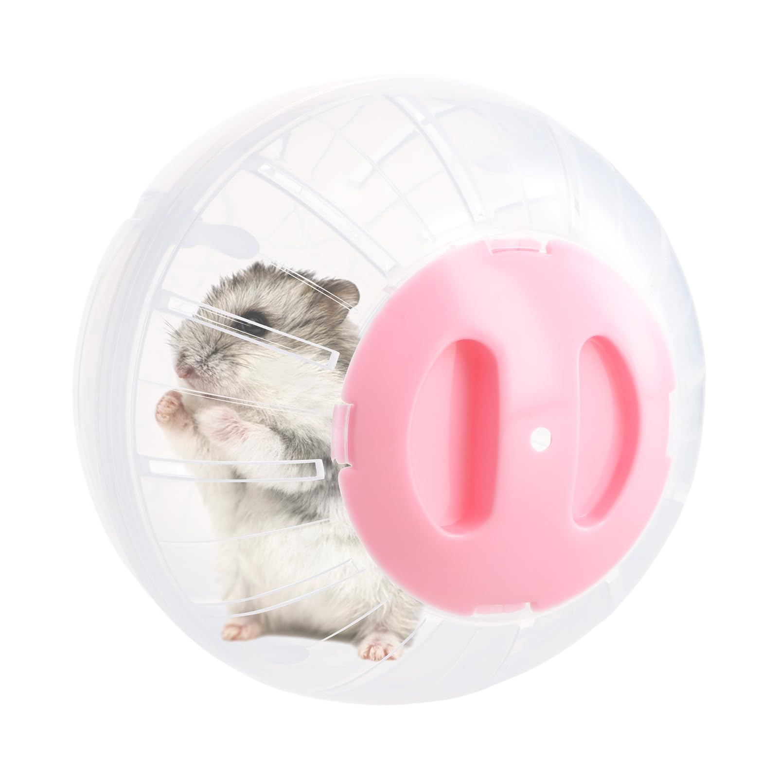 Transparent Hamster Exercise Ball - 14.5Cm, Small Animal Activity Toy for Dwarf Hamsters, Gerbils, Mice (Pink)