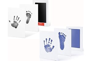 NOVARENA 2 Pack Black and Blue Clean Touch Safe InkPads Hand and Footprint Newborn Baby Handprint or Footprint Clean Touch Ink Pad (2 Pack Black & Blue Ink Pad)