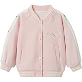 Mud Kingdom Girls Baseball Jacket Letterman Varsity Bomber Outerwear Cartoon Button Casual