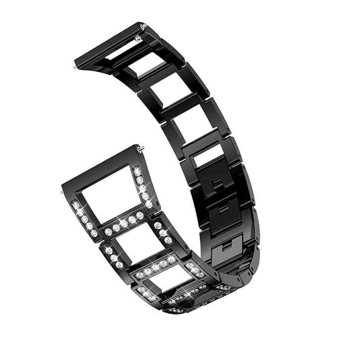 YEARNLY Damen Metall Watch Armband für Samsung Galaxy Watch Ersatz-Metallkristall-Uhrenarmband (46mm)