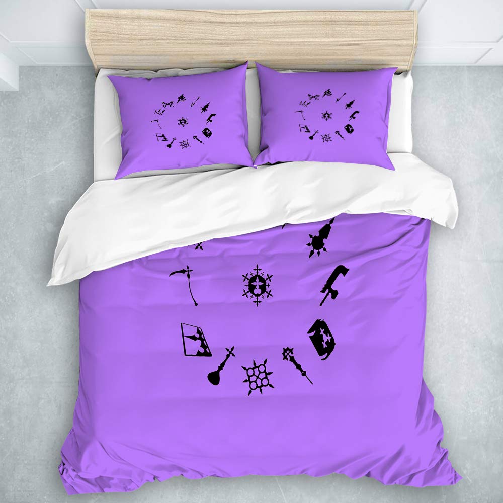 ADONINELP Duvet Cover Set,Kingdom Hearts,for Kids Girls (3 Pieces,Twin Size)
