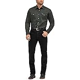 Wrangler Men's Cowboy Cut Western Chambray Snap Long Sleeve Work Shirt