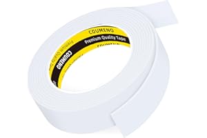 COUMENO EVA Single-Sided Adhesive White Foam Tape, Single-Sided Sealing Strip Foam Pad Sponge Tape Window Weatherproof, Self-Adhesive Insulation Sealing Tape (White) 1.2inX9.84FT