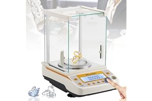 Hanchen Digital Analytical Balance, 0.1mg Precise Electronic Scale for Lab/Pharmacy/Jewelry Store/Chemical Plant 0.0001g (120g/0.0001g)