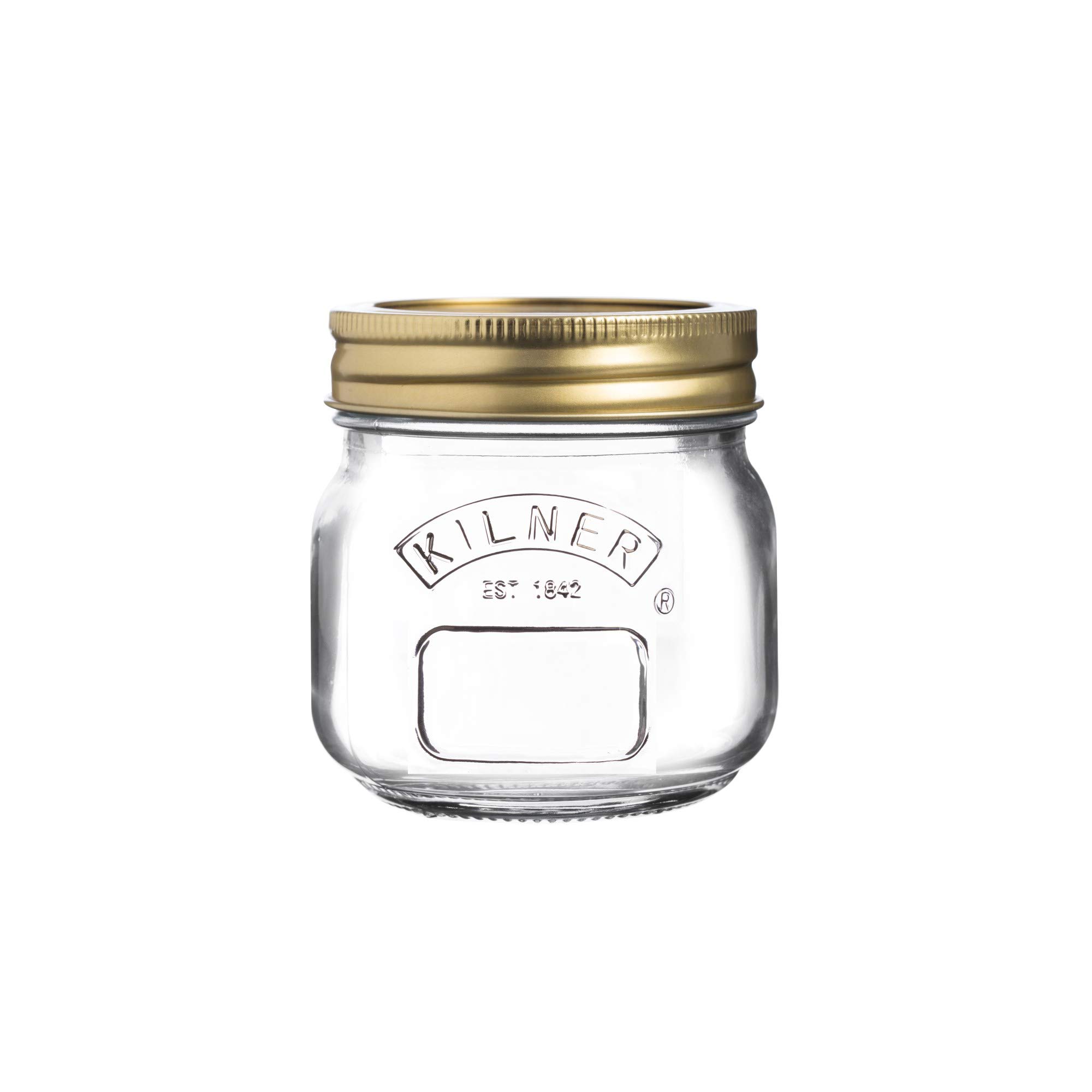 Kilner Preserve Jar 0.25L (250ml) Round Glass Screw Top Lid Preservation Storage Jar for Jams Jellies Chutneys