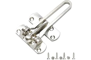 TAROSE Home Security Door Lock Swing Bar Door Guard for Kids, Hotel Door Latch, Thicken Solid Zinc Alloy Reinforcement Lock, Silver