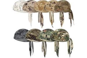 FVEILOV 9 Pcs Cooling Do Rags Skull Cap Men Women Helmet Liner Bandana Motorcycle Durags Caps Cycling Beanie