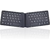 Perixx PERIBOARD-805E US, Wireless Foldable Ergonomic Bluetooth Keyboard, Ultra-Thin X Type Keys, Compatible with iOS, Android, or Windows Smartphone, Tablet, or Laptops, US English