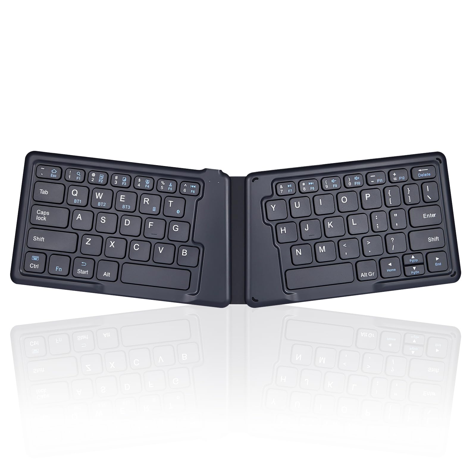 Perixx PERIBOARD-805 Ergo, Wireless Foldable Ergonomic Bluetooth Keyboard - Ultra-Thin X Type Keys - Compatible with iOS, Android, or Windows Smartphone, Tablet, or Laptops - US English