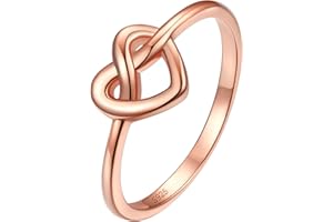 Silvora 925 Sterling Silver Knot Ring Promise Ring Heart Love Rings for Women Band Ring Size 4-12, With Gift Box