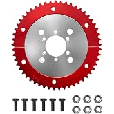 VCUJSUC 53T Split Sprocket Adapter with Sprocket for Universal Mini Bike Go Kart(Silver)