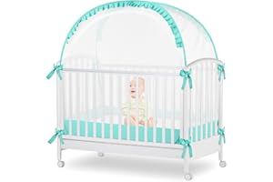 YAVIL Baby Crib Tent Net to Keep Baby from Climbing Out, Baby Safety Tent Toddler Canopy Netting Falls and Mosquito Bites with Breathable Mesh & Pack N Play Tent(Green)
