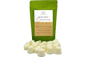 Lux Wax Melts Salted Caramel Soy Wax Melt Dots – No Mess, Hand-Poured in Canada, Warm Caramel & Creamy Vanilla Scent Throw, E