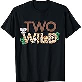 Wild Two Animal Safari 2nd Birthday Theme Family Boy Girl T-Shirt