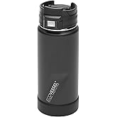 EcoVessel PERK Trimax Vacuum Insulated Stainless Steel Travel Bottle for Coffee & Tea with Push Button Locking Top Coffee Tumbler Travel Mug – 16oz (Black Shadow)