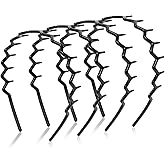 WOVOWOVO Zig Zag Headbands for Women Teen Girls Men, Plastic Hair Bands with Teeth Thin Zigzag Head Bands for Women, Non Slip Black Comb Hairbands Hair Accessories, 4 Packs