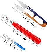 AIOUNIYA 4 PCS Seam Ripper Set Large & Small Stitch Removers Scissors Box view 3