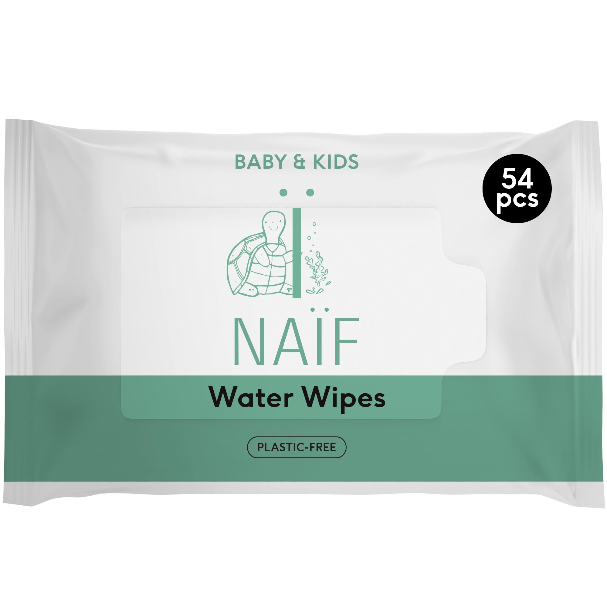 Naïf - Plastic Free Moist Baby Wipes for Baby & Kids, 1 Pack - 54 Pieces