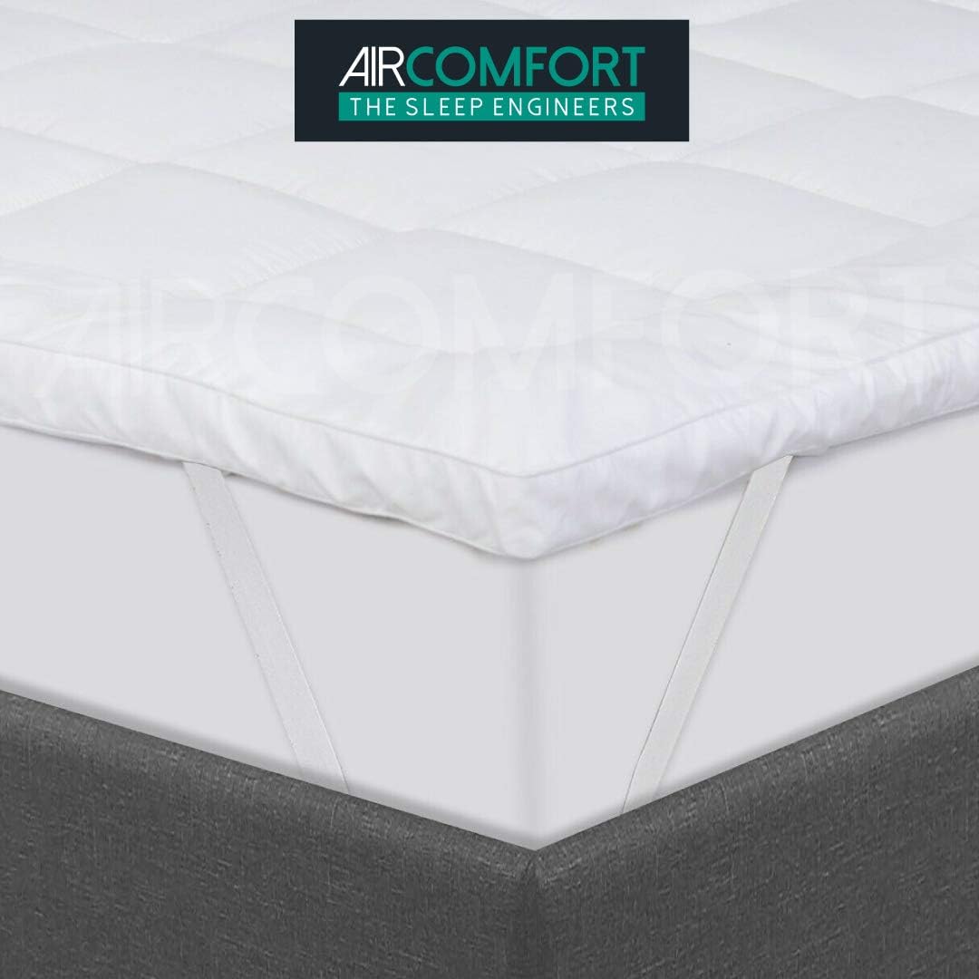 AirComfort Luxury Microfibre Hotel Quality 900GSM Hollowfibre Elasticated Corners & Box Stitched Mattress Topper (Double - 135x200cm)