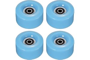 M METERXITY 4 Pack Roller Skate Wheels - Quad Skates Accessories with Bearings, Durable Wear-Resistant PU Wheels, Apply to Skating (32 x 58mm, Light Blue)