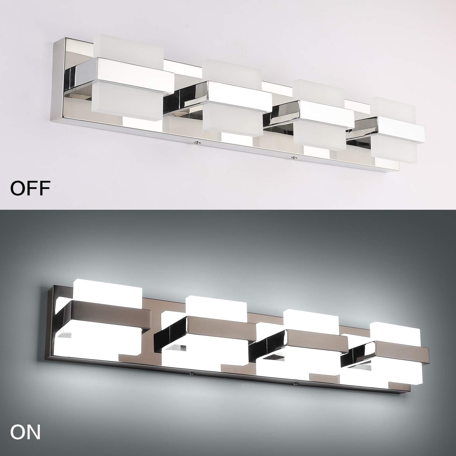 SOLFART Modern 4 Lights LED Vanity Lights for Bathroom Wall Light Fixture Over Mirror - - 