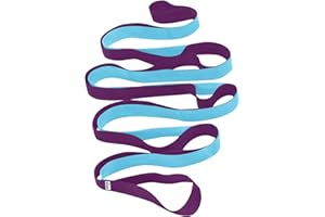 TECEUM Stretching Strap for Yoga & Physical Therapy – 10 Loops – Non-Elastic Leg Stretch Straps for Stretching, Exercising, Pilates, Post-Injury Rehabilitation for All Levels – Men & Women