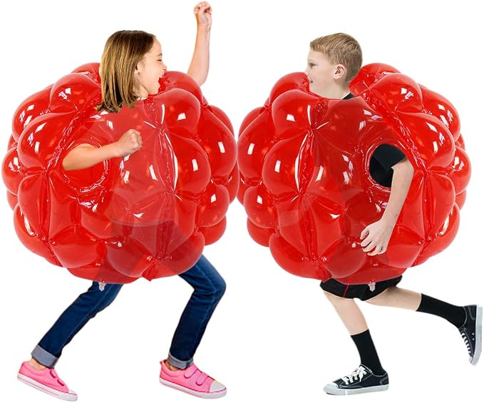 2-Pack Inflatable Sumo Balls For Kids – Wearable Bounce Balls For Outdoor Play (Blue & Red, 60 Cm)