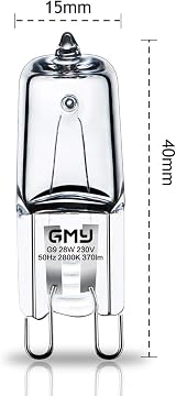GMY G9 Halogen Bulbs 28W 230V Dimmable 320LM 2800K Warm White 10 Pack view 2