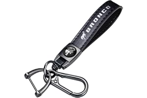Xiconbao Leather Car Keychain for Ford Bronco Key Chain for Men and Women Family Present Key Ring Accessories
