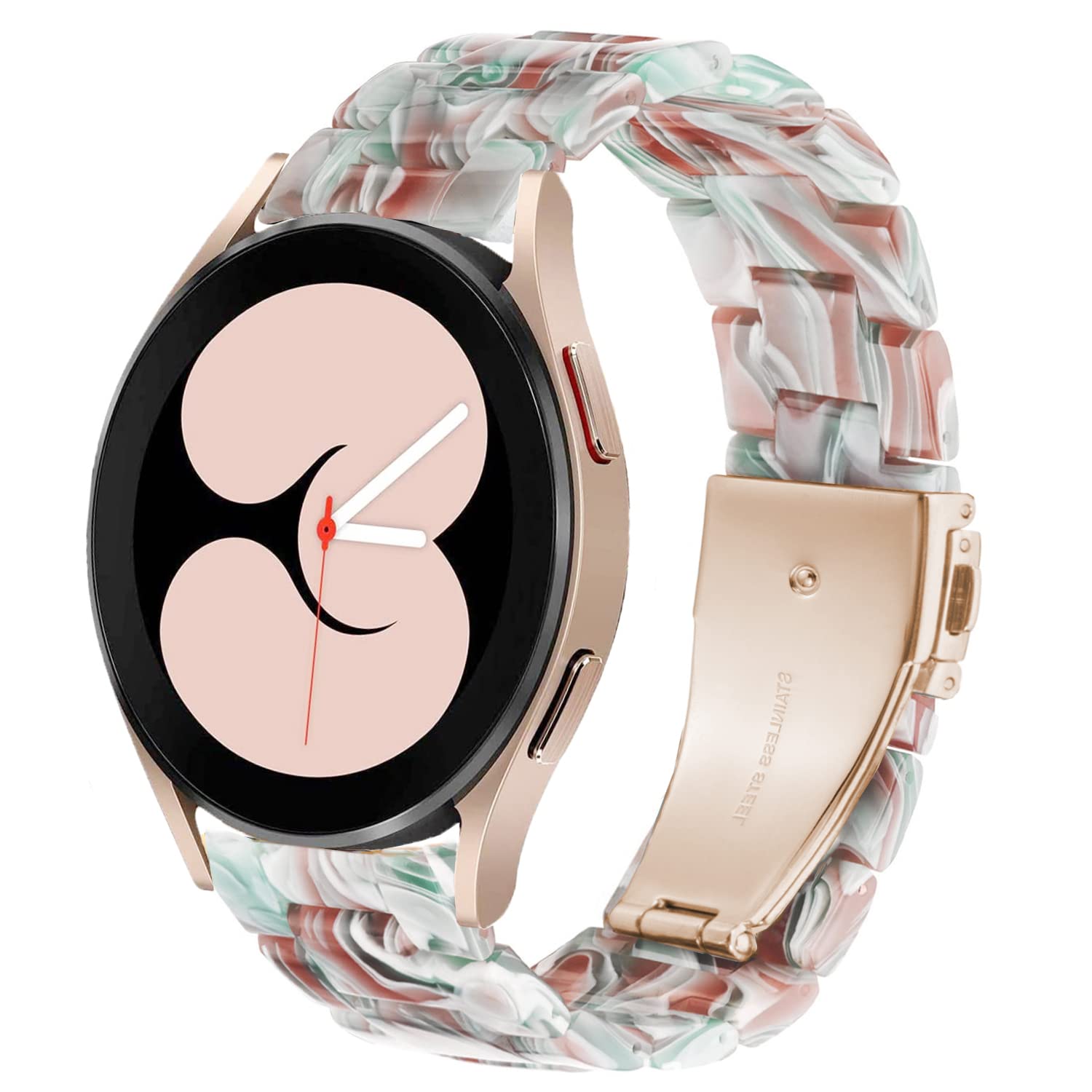 DEALELE Strap Compatible with Samsung Galaxy Watch 7 / FE / 6/6 Classic / 5/5 Pro / 4/4 Classic / 3 41mm, 20mm Colorful Resin Replacement Bands for Huawei GT2 42mm / GT3 42mm, Emerald red