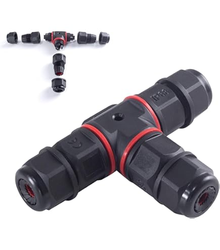 FULARR 2Pcs Premium T-Shape Waterproof Junction Box Outdoor Cable