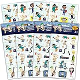 Phineas and Ferb Stickers Party Favors Pack Kids -- Over 100 Phineas and Ferbs Stickers (8 Sheets, Party Supplies)