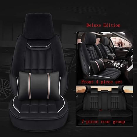 Amazon Co Jp レクサスの多機能車の高級バージョンの男性と女性の冬のアンチフリーズスキンフレンドリーな豪華な11ピースオールインクルーシブカーシートカバー Color 黒 ホーム キッチン
