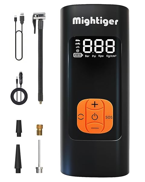 MIGHTIGER TIRE INFLATOR PORTABLE AIR COMPRESSOR CORDLESS MINI...