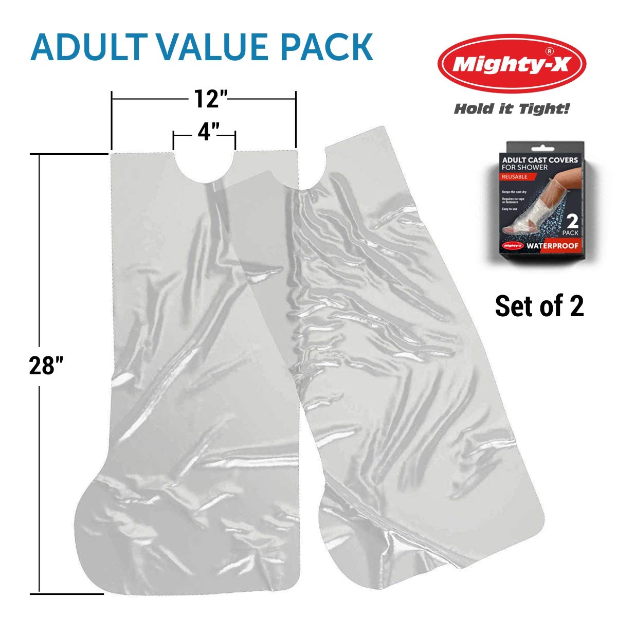 100% Waterproof Cast Cover Leg -【2020 Upgraded】Watertight Seal - Reusable Adult Cast Covers for Shower Leg, Knee & Ankle - 2 Pack: Industrial & Scientific
