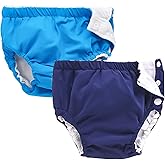 IIjnUhb Swim Diapers Baby Reusable 2 Pack,Washable Pants for 0-3 Years Boys Girls Swimming Lesson Shower Gifts