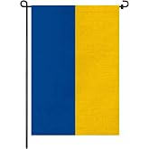 pretty_jessie Ukraine Garden Flag 12x18 Inch, Ukrainian Yard Flag Decor | Small, Burlap-Style Polyester, Fade, UV &amp; Weather Resistant, Double Sided; Stand Compatible for Lawn, Porch &amp; Garden Beds
