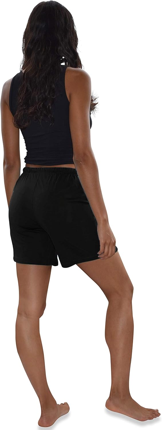 Sexy Basics Women's 3 Pack Cotton Sleep Pajama Shorts with Pockets & Drawstring at  Women’s Clothing store