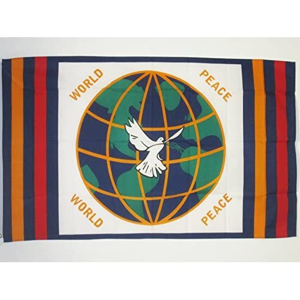 AZ FLAG - Peace In The World Flag - 3x5 Ft - 100D Polyester World Peace Banner with Two Metal Grommets - Fade Resistant - Vivid Colors - 3' x 5' Feet - 150x90 Cm
