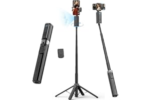 AOCHUAN 57" AI Tracking Tripod, 360° Auto Face Tracking w/Gesture Control for iPhone, Foldable Phone Clip, Extendable Pole, W