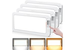 NAOEVO RV LED Lights 2070LX, 1500LM 12V Interior Lights With 3 Color and Stepless Dimming, Energy-Efficient Ceiling Light for