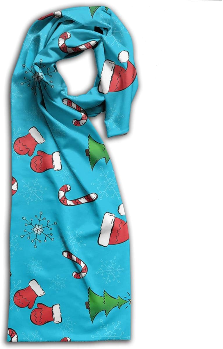 Holiday Christmas Pattern Scarf Vintage Wrap Shawl Long Stole Scarves