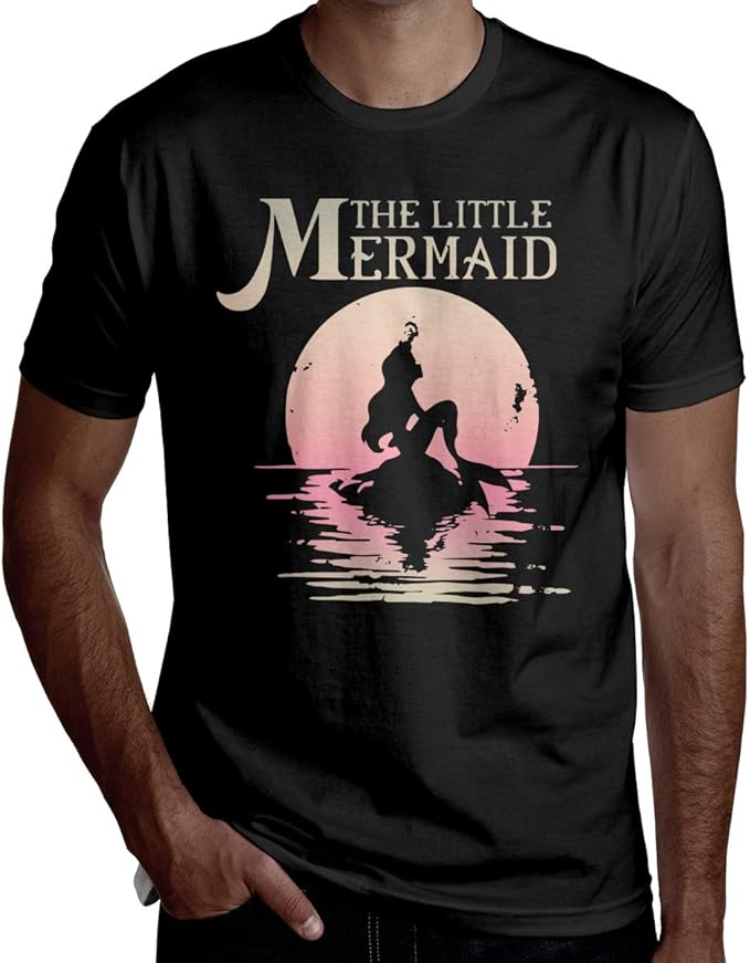 Amazon Co Jp リトルマーメイドアリエルロックムーンシルエット Tシャツ 半袖 夏 ゆったり 無地 薄手 綿 カットソー シンプル 通勤 通学 服 ファッション小物